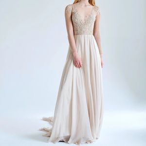 Mywony Lace and chiffon wedding dress